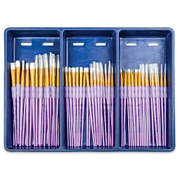 Royal Langnickel Brushes - White Taklon Combo Set of 72 (Brushes in Tray)