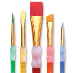 Royal & Langnickel Big Kid's Choice Lil' Grippers Synthetic Brushes - Flat Variety, Set of 5