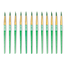 Big Kid's Choice Lil' Grippers Synthetic Brushes - Round, Size 6, Pkg of 12, laid out