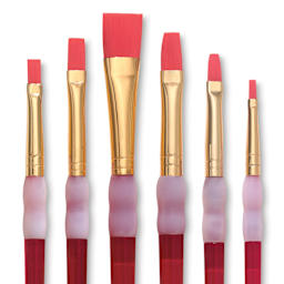 Royal & Langnickel Big Kid's Choice Lil' Grippers Synthetic Brushes - Deluxe Shader, Set of 6