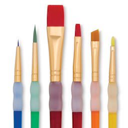Royal & Langnickel Big Kid's Choice Lil' Grippers Synthetic Brushes - Deluxe Beginner, Set of 6
