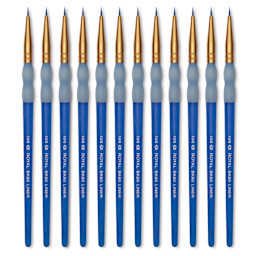 Royal & Langnickel Big Kid's Choice Lil' Grippers Synthetic Brushes - Liner, Size 10/0, Pkg of 12