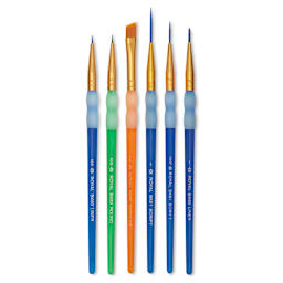 Royal & Langnickel Big Kid's Choice Lil' Grippers Synthetic Brushes - Deluxe Detail, Set of 6