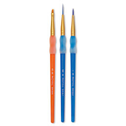 Royal & Langnickel Big Kid's Choice Lil' Grippers Synthetic Brushes - Detail, Set of 3