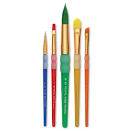Royal & Langnickel Big Kid's Choice Lil' Grippers Synthetic Brushes - Round Variety, Set of 5