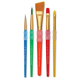 Royal & Langnickel Big Kid's Choice Lil' Grippers Synthetic Brushes - Angular Variety, Set of 5