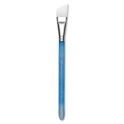 Summit Series 6850 White Soft Synthetic Brushes - Short handled Angular Shader shown upright