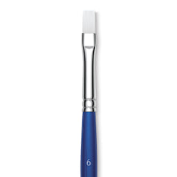 Summit Series 6850 White Soft Synthetic Brushes - Closeup of Flat Shader brush