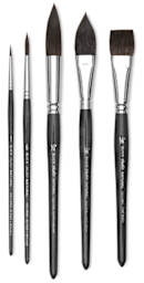 Blick Studio Natural Squirrel Brushes - Set of 5 Brushes shown upright