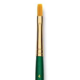 Princeton Good Synthetic Golden Taklon Brush - Flat, Short Handle, Size 4