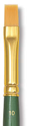 Princeton Good Synthetic Golden Taklon Brush - Flat, Short Handle, Size 10 closeup