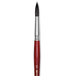 Escoda Aquario Squirrel Hair Brush - Round, Short Handle, Size 12, close-up