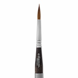 Escoda Optimo Kolinsky Sable Watercolor Travel Brush - Round, Size 6, close up