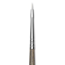 Escoda Perla Toray White Synthetic Brush - Bright, Short Handle, Size 0 (Close-up of brush)