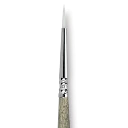 Escoda Perla Toray White Synthetic Brush - Round, Short Handle, Size 1 close up