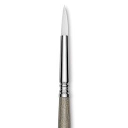 Escoda Perla Toray White Synthetic Brush - Round, Short Handle, Size 8 close up