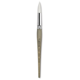 Escoda Perla Toray White Synthetic Brush - Round, Short Handle, Size 18