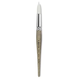 Escoda Perla Toray White Synthetic Brush - Round, Short Handle, Size 20