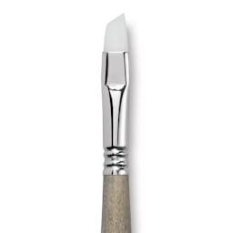 Escoda Perla Toray White Synthetic Brush - Angular, Short Handle, Size 10 close up