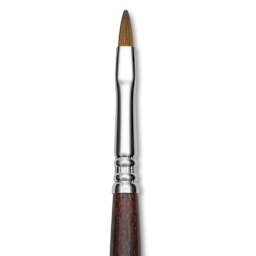 Escoda Prado Tame Synthetic Brush - Bright, Short Handle, Size 4 (Close-up of brush)