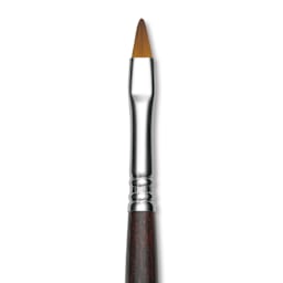 Escoda Prado Tame Synthetic Brush - Bright, Short Handle, Size 6 (Close-up of brush)