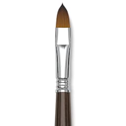 Escoda Prado Tame Synthetic Brush - Filbert, Short Handle, Size 12 (Close-up of brush)
