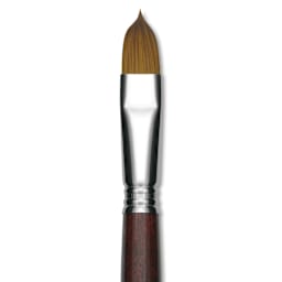 Escoda Prado Tame Synthetic Brush - Filbert, Short Handle, Size 16 (Close-up of brush)