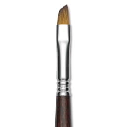 Escoda Prado Tame Synthetic Brush - Angular, Short Handle, Size 10 (Close-up of brush)