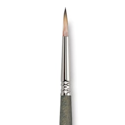 Escoda Tadami Synthetic Mongoose Brush - Round, Short Handle, Size 6 close up
