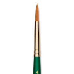 Princeton Good Synthetic Golden Taklon Brush - Round, Short Handle, Size 4