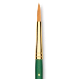 Princeton Good Synthetic Golden Taklon Brush - Round, Short Handle, Size 6