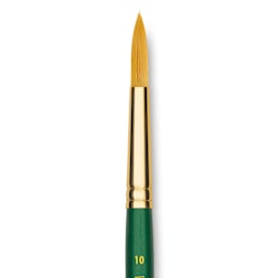 Princeton Good Synthetic Golden Taklon Brush - Round, Short Handle, Size 10