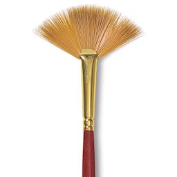 Princeton Heritage Sable Brush - Fan, Short Handle, Size 4, close up
