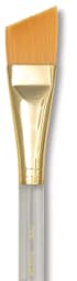 Princeton Good Synthetic Golden Taklon Brush - Angular, Short Handle, Size 3/4" close up
