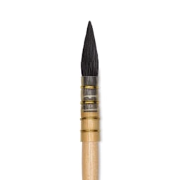 Isabey Original Siberian Blue Squirrel Brush - Quill Mop, Short Handle, Size 1 close up