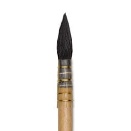 Isabey Original Siberian Blue Squirrel Brush - Quill Mop, Short Handle, Size 4 close up