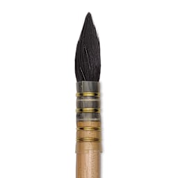 Isabey Original Siberian Blue Squirrel Brush - Quill Mop, Short Handle, Size 5 close up