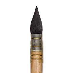 Isabey Original Siberian Blue Squirrel Brush - Quill Mop, Short Handle, Size 10 close up