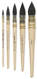 Isabey Original Siberian Blue Squirrel Quill Mop - assorted size brushes shown