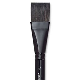 Silver Brush Black Velvet Brush - Square Wash, Size 1" close up
