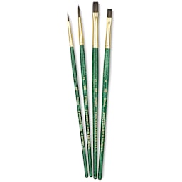 Princeton Real Value Brush Set - 9110, Synthetic Pony, Short Handle, Set of 4