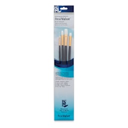 Princeton Real Value Brush Set - 9130, White Taklon, Long Handle, Set of 4 front of package
