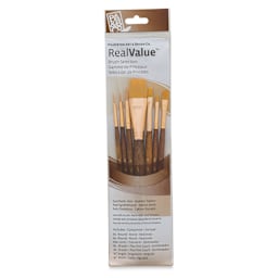 Princeton Real Value Brush Set - 9143, Golden Taklon, Short Handle, Set of 7