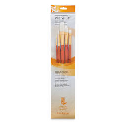 Princeton Real Value Brush Set - 9155, White Taklon, Long Handle, Set of 5 front of package