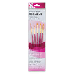 Princeton Real Value Brush Set - 9184, Golden Taklon, Short Handle, Set of 5