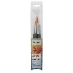 Da Vinci Nova Synthetic Brushes - Set 4219, Round, Short Handle, Set of 4, front of the packaging
