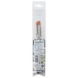 Da Vinci Nova Synthetic Brushes - Calligraphy Set, Short Handle, Set of 3, back fo the packaging
