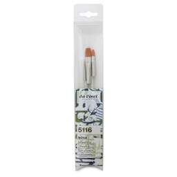 Da Vinci Nova Synthetic Brushes - Calligraphy Set, Short Handle, Set of 3, front of the packaging