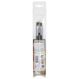 Da Vinci Facepainting Synthetic Brushes - Assorted, Short Handle, Set of 3, back of packaging