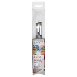 Da Vinci Facepainting Synthetic Brushes - Assorted, Short Handle, Set of 3, inside packaging